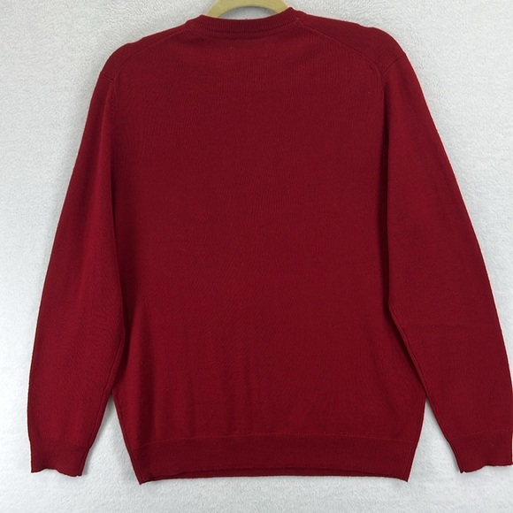 Club Room Men’s Sweater Size M Red V-Neck Pullover Wool/Acrylic Blend - Picture 7 of 12